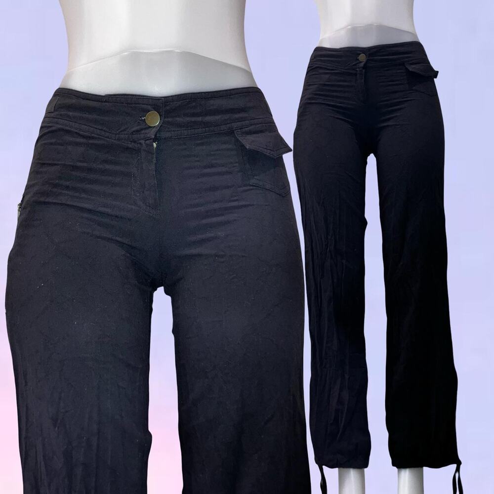 Vintage 90s y2k linen cargo pants